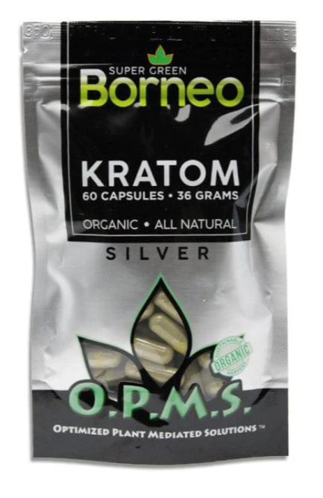 OPMS Silver Super Green Borneo Kratom Capsules